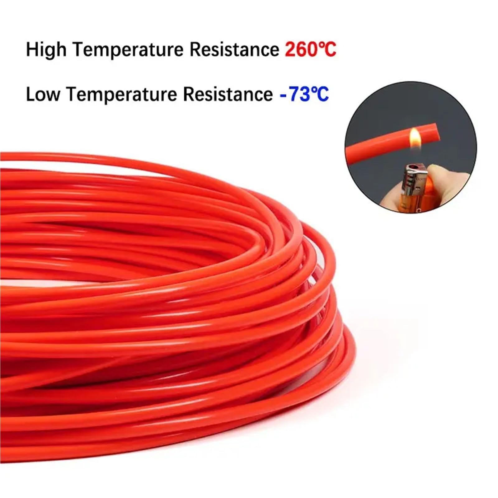 PTFE Tubo Tubo protector de calor capilar aislado tipo L 150V F46 | DI0.3-3.38mm(Black,10M X 1PCS_10L(2.69X3.09))