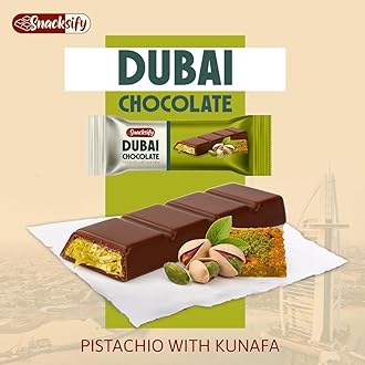 Mini Dubai Chocolate (Pack of 1) Kunafa Pistachio Bar- 27gr - Perfect for Gifting, Fresh Daily Production 1Pieces Dubai Chocolate with Shredded Phyllo Dough 0.95 ounces