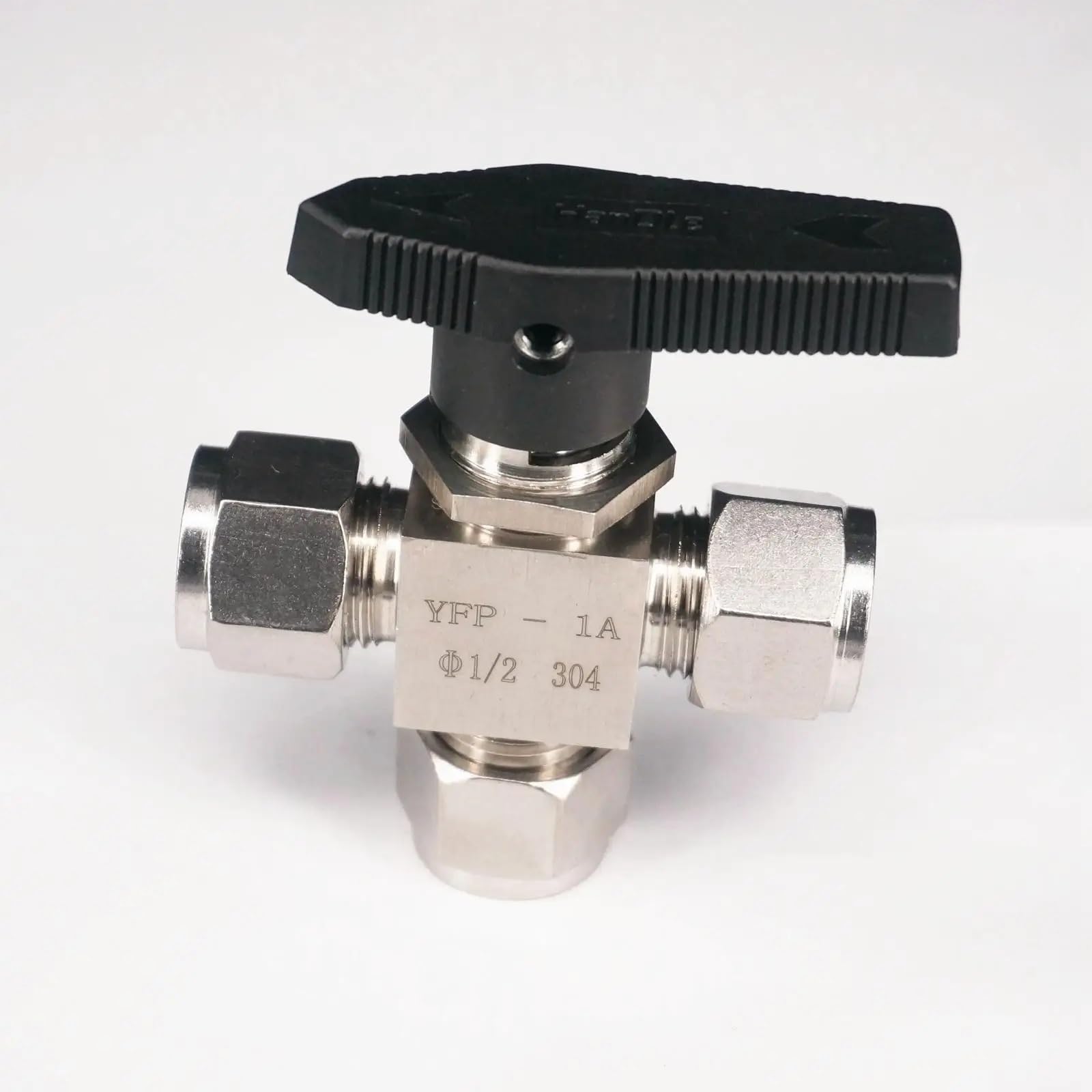UWUKCJOKQ Fit for 1/2" O/D Tube 304 Stainless Steel Tee 3 Ways Compression Fitting Shut Off Ball Valve