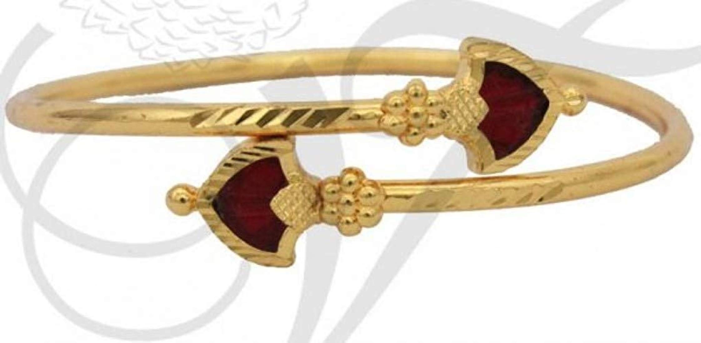 RFJGold Plated Brass Red Pallaka Bangle For Women & Girls