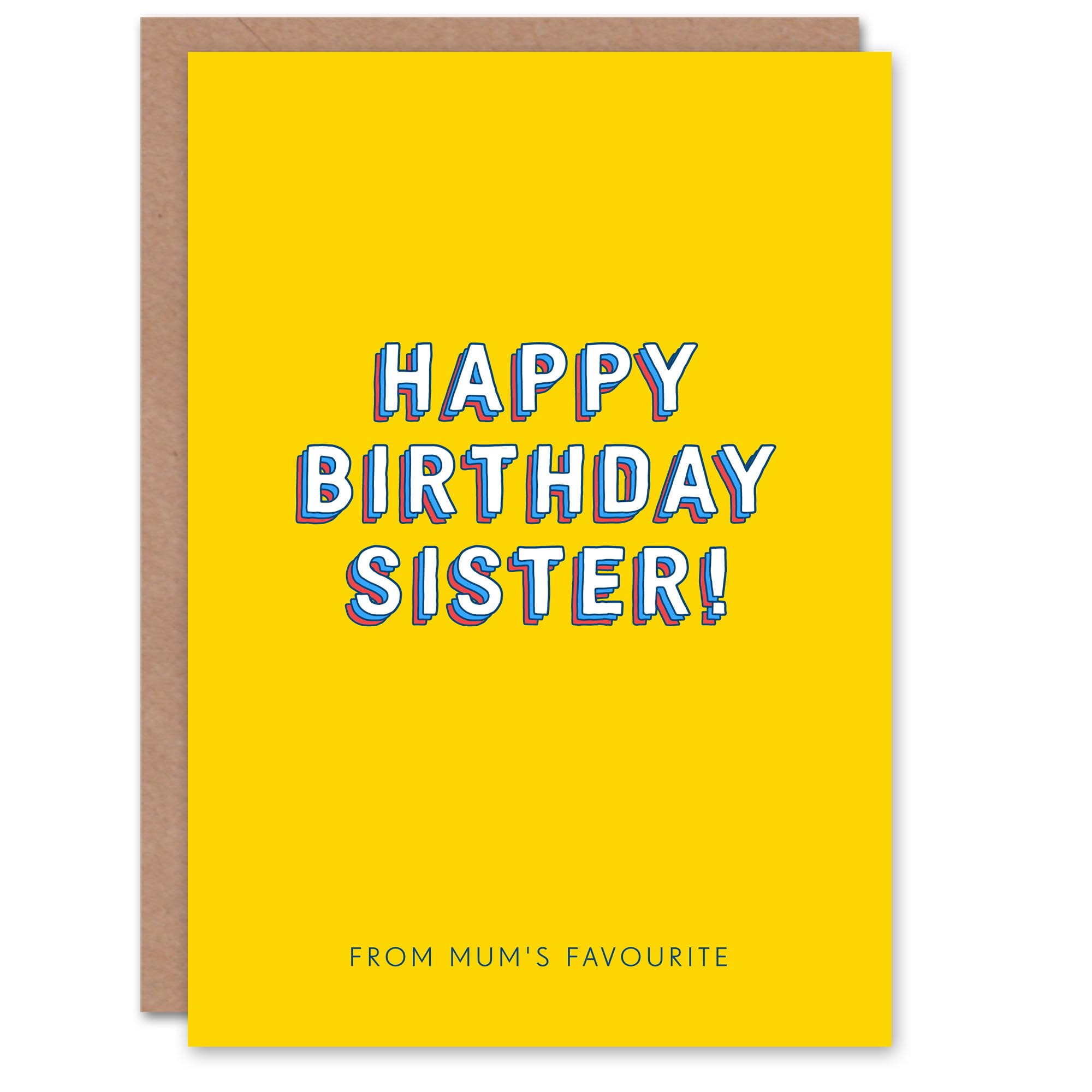 Artery8 Birthday Card For Sister From Mum's Favourite Siblings Funny Greeting Card Fun Humour Joke