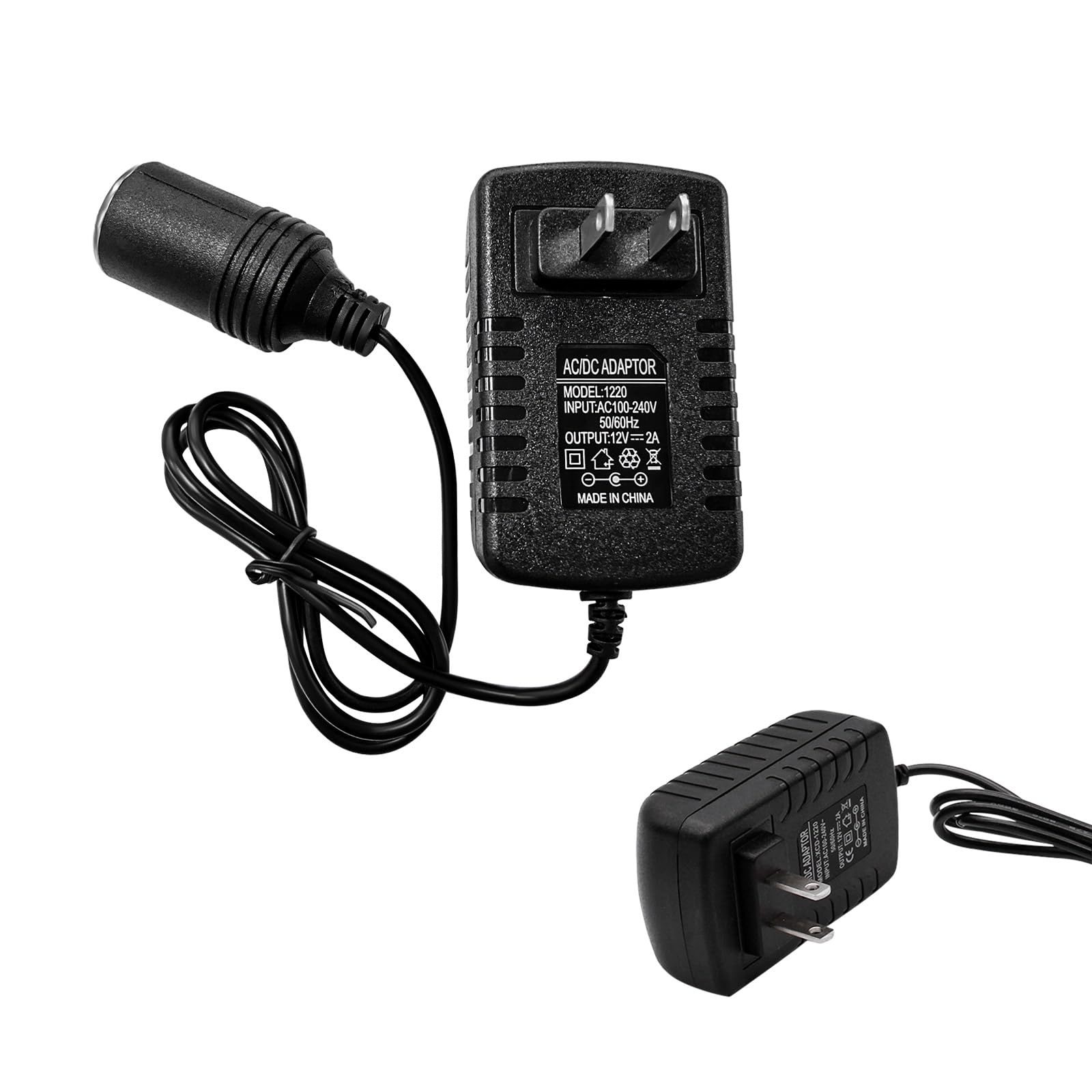 AC to DC Converter, 100V-240V Car Cigarette Lighter Socket, 12V 2A Power Supply Converter Transformer for Vacuum Cleaner, Refrigerator & Other Car Devices, Car Accessories