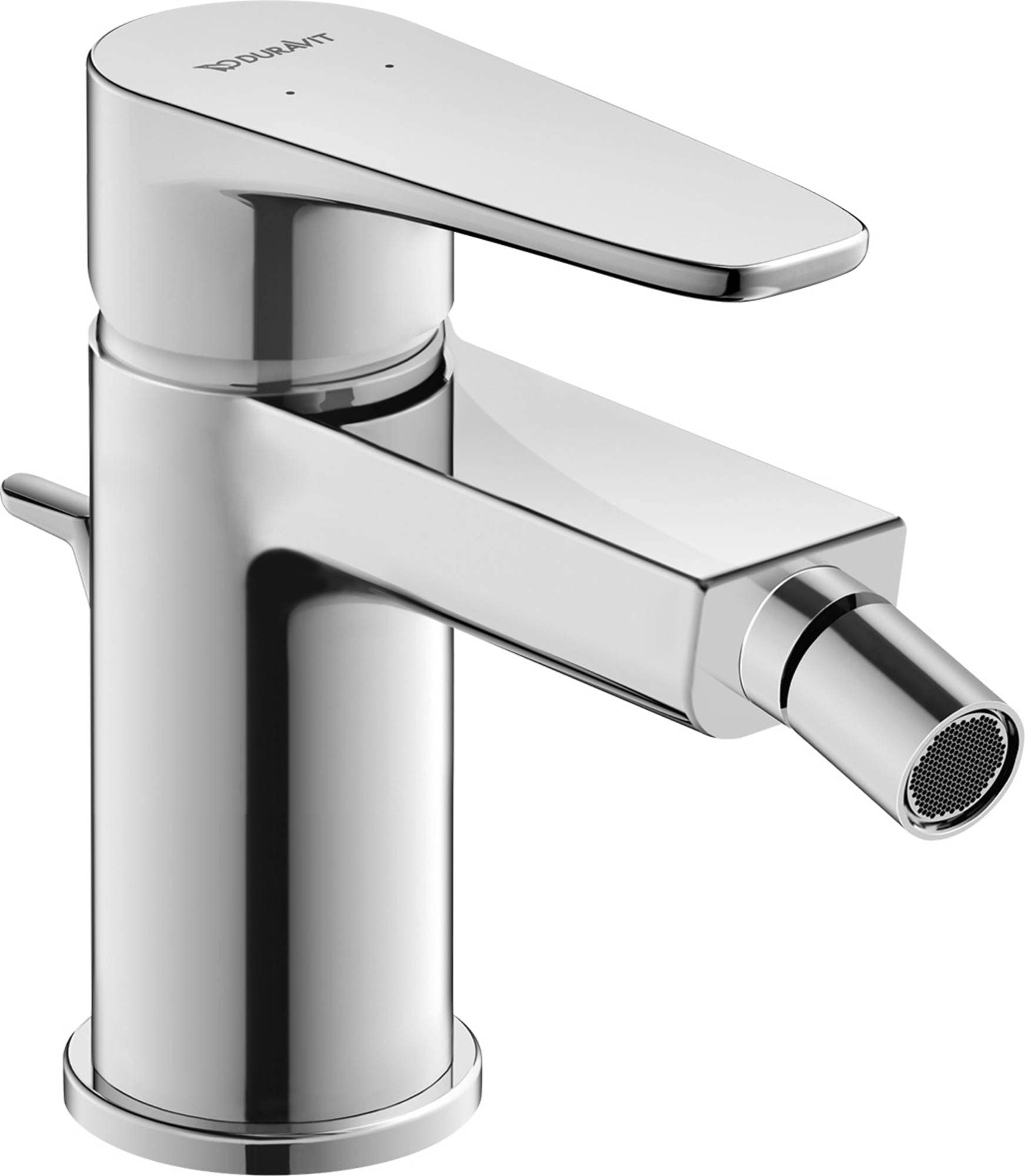 Duravit B.1 Single Lever Bidet Mixer Tap (Spout Height 78mm) Bidet Mixer with Pop Up Waste Ceramic Cartridge and Temperature Limiter Chrome