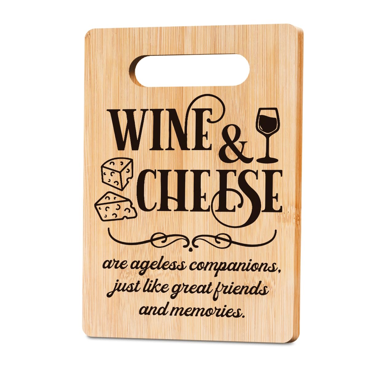 Funny Charcuterie Board Wine and Cheese Board Cutting Board Decor Friendship Gifts for Women Men Birthday Gifts for Friends Gifts for Wine Lovers Bamboo Decorative Cutting Boards for Kitchen