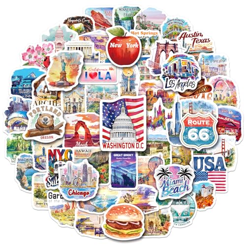 YTSQLER 200 PCS USA State Travel Stickers, US National Park
