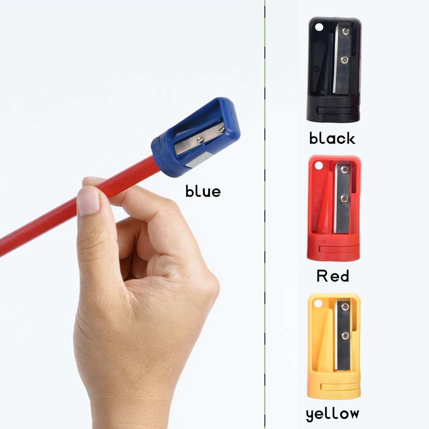 4 Pack Multicolor Carpenter Pencil Sharpener- Manual Pencil Sharpener for Flat Carpenter Pencils Portable Pencil Sharpening Tool Pencil Sharpeners Pencil Sharpeners - Image 4