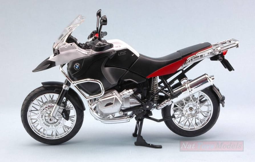 MODELLINO IN SCALA COMPATIBILE CON BMW R1200GS WHITE 1:9