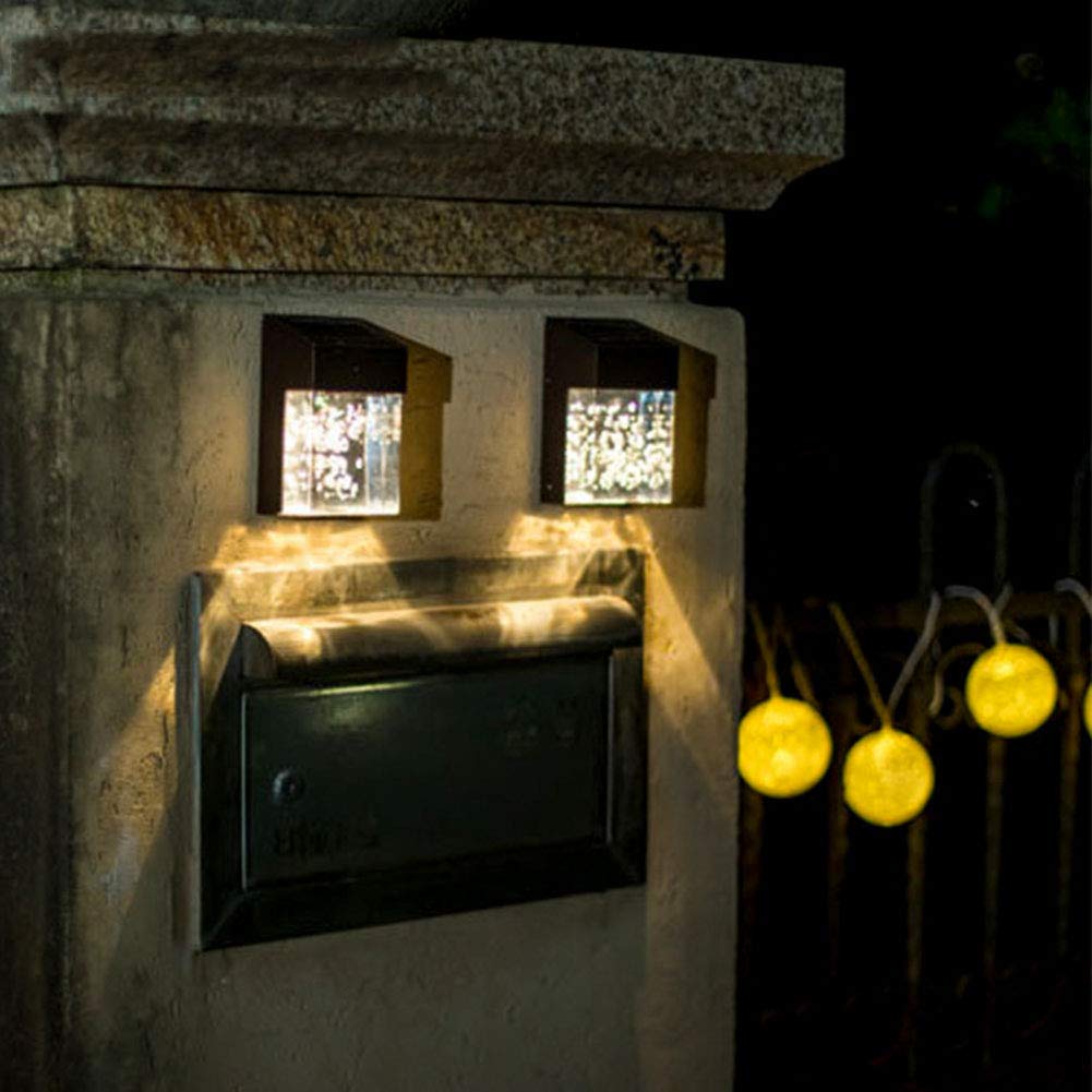 Paquete De 2 Luces De Pared Solar LED Al Aire Libre, Iluminación Decorativa Blanca Cálida Impermeable para El Jardín De La Puerta De La Pared del Chalet