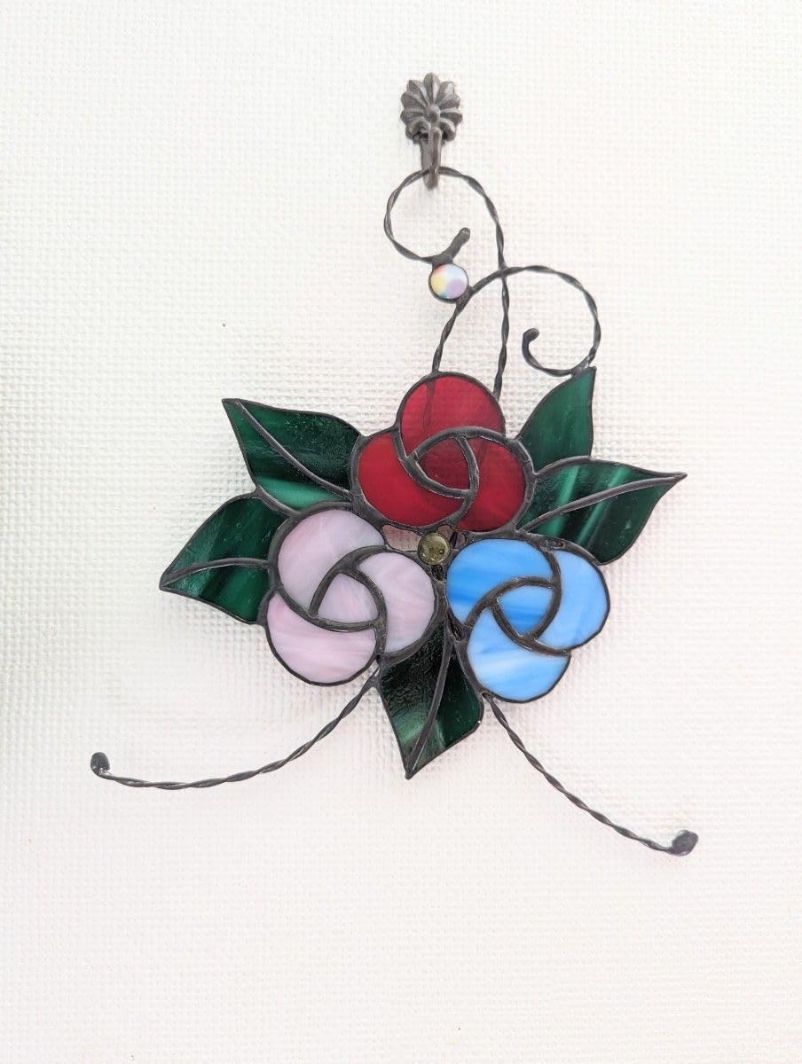 Amazon.co.jp: ステンドグラス、バラのサンキャッチャー : ホーム