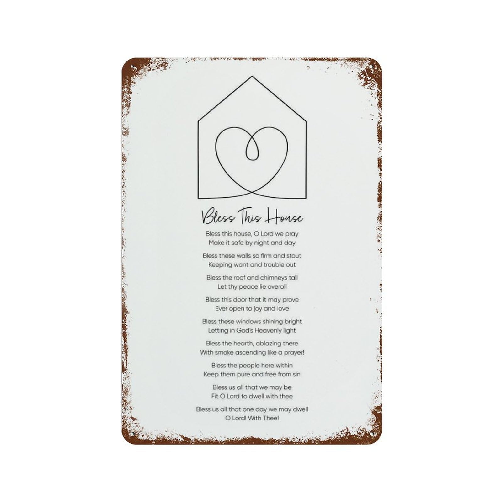 xiaoxiaoshen Bless This House, House Blessing, Bible Verse Prints, Christian, Wall Decor Art Metal Tin Poster Modern Home Decor Art Home Bar Shop Decorations Vintage Sign 30x20cm