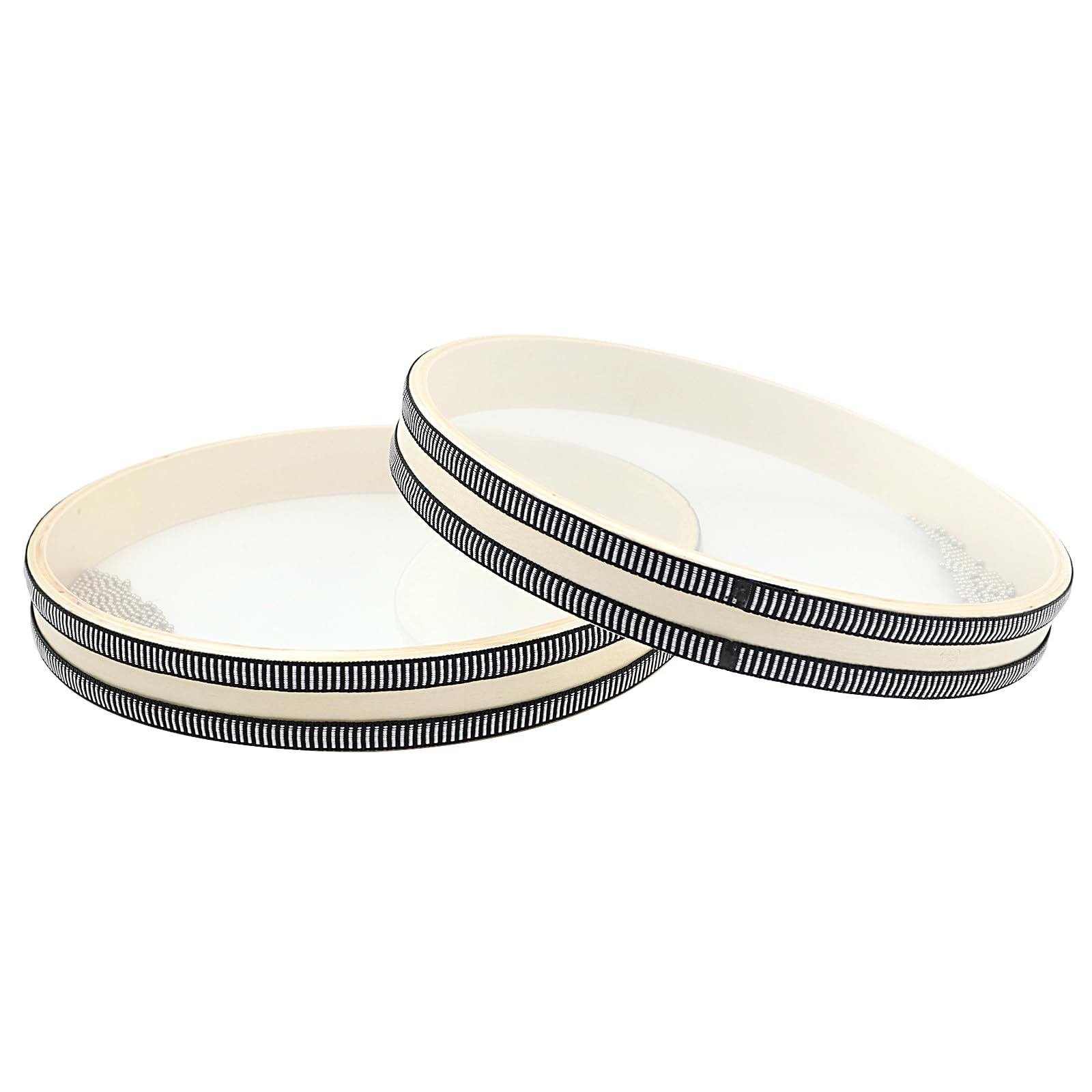 2 Pezzi Ocean Drums Ocean Wave Bead Drums Ocean Sound Drums con fusti in Legno Duro per la Scuola a casa