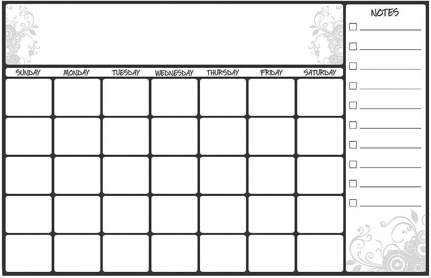 1 Piece(s) Scroll Dry Erase Calendar Peel & Stick Decal Office Products