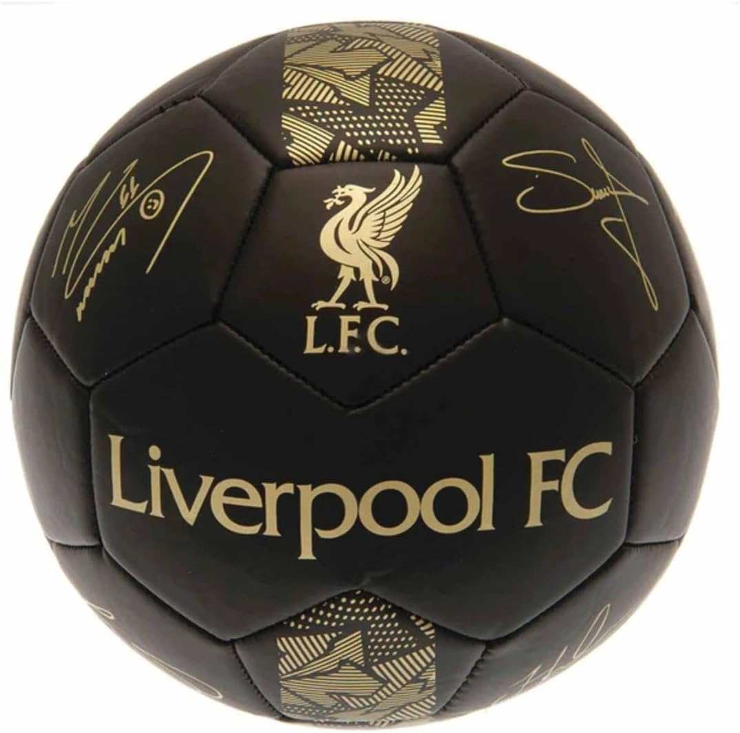 Liverpool FC Phantom Signature Team Merchandise Football Soccer Ball Black/Gold