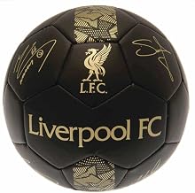 Liverpool FC Phantom Signature Team Merchandise Football Soccer Ball Black/Gold