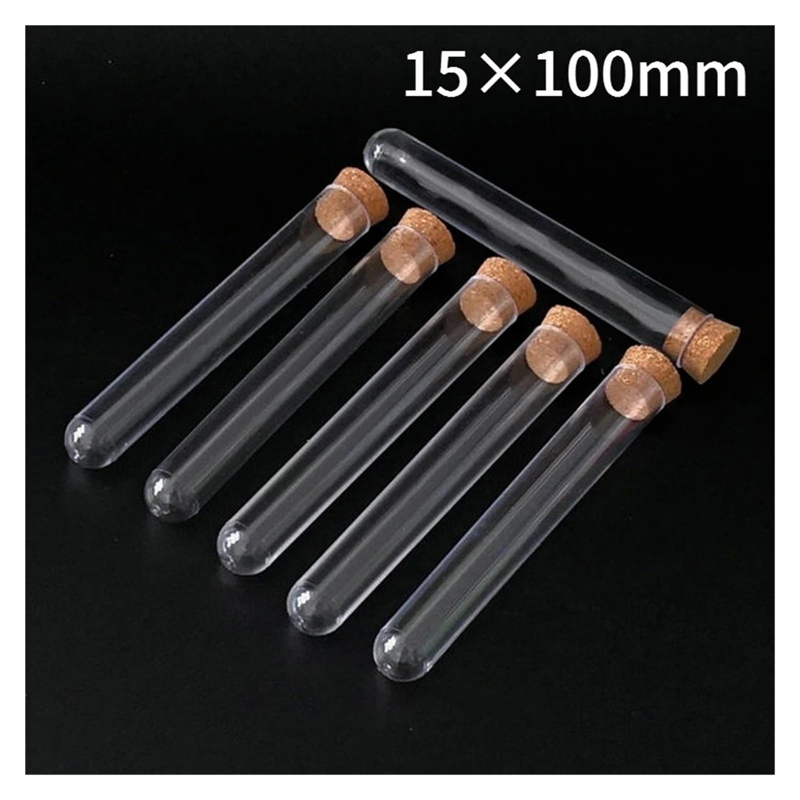 100 Sztuk/partia 15x100mm Lab Plastikowa Probówka Z Korkiem, DIA15mm PC Labware Party Candy Bottle Bath Salt Fiolki Ślubny Prezent Tuba