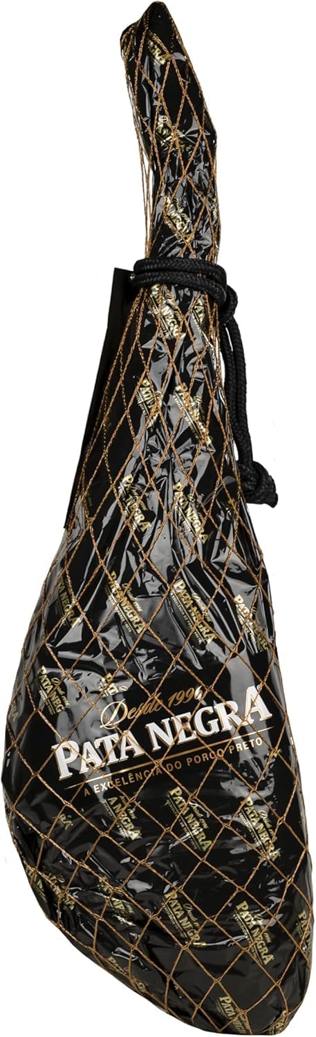 Jambon ibérique noir Pata Negra nourri aux glands Grande Reserva ±7 kg – Jambon entier avec os pour gourmets – Spécialité ibérique traditionnelle séchée à l'air libre