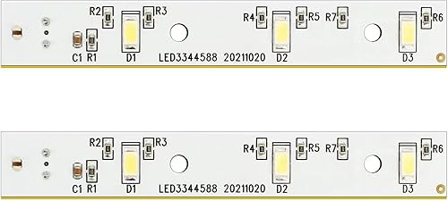 Miniatura 1 de WR55X26671 Tablero de luz LED (2 piezas) para refrigeradores GE de repuesto Parte de luz LED encaja reemplazar PS11767930 AP6035586 4468532
