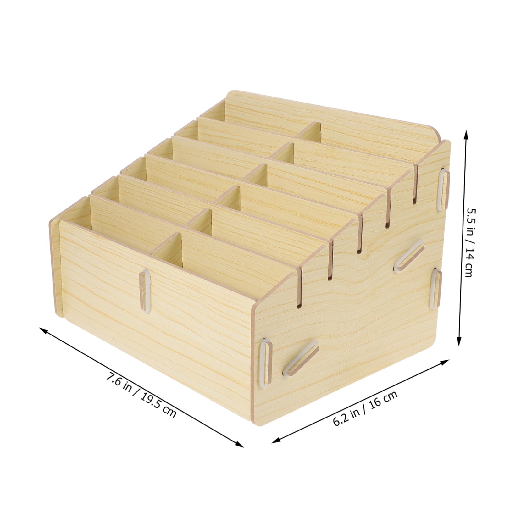 Caja de Almacenamiento para Madera Organizador Portátil de Compartimentos Estuche Compacto y Ligero para Clasificar y Proteger Tarjetas