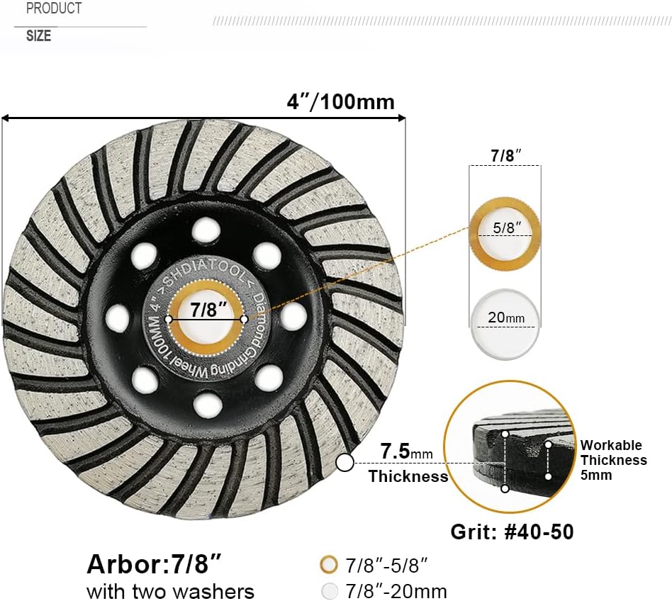 SHDIATOOL Adapter for Core Bits Conversion 5/8-Inch-11 to 7/8"(22.23mm) Bore Connection (Pack of 2)
