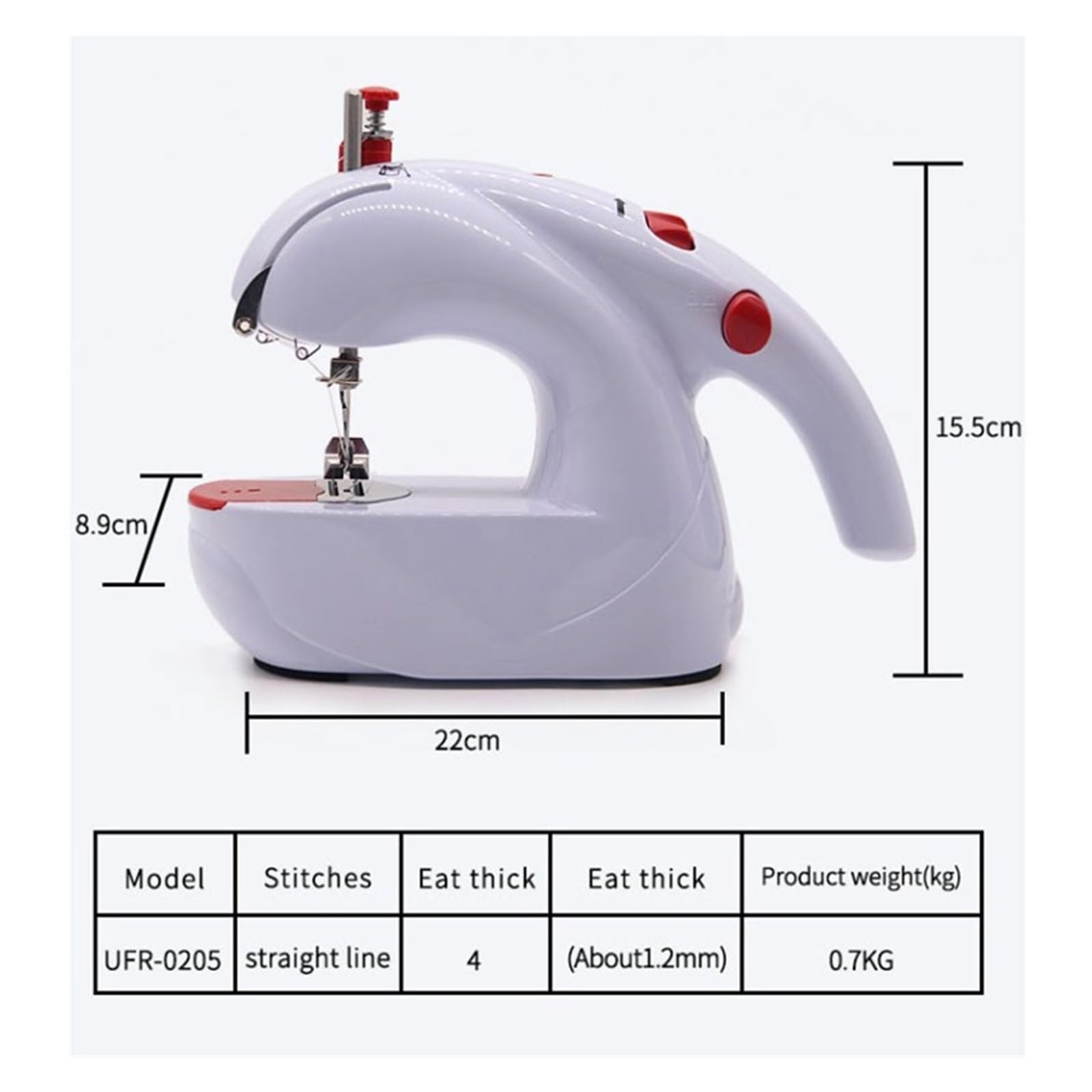 Macchina Da Cucire Domestica Piccola Macchina Da Cucire Elettrica A Doppio Filo Completamente Automatica Portatile Mangia Mini Mini Desktop Da Cucire Spesso M Facile Da Usare(Machine and 7piece)