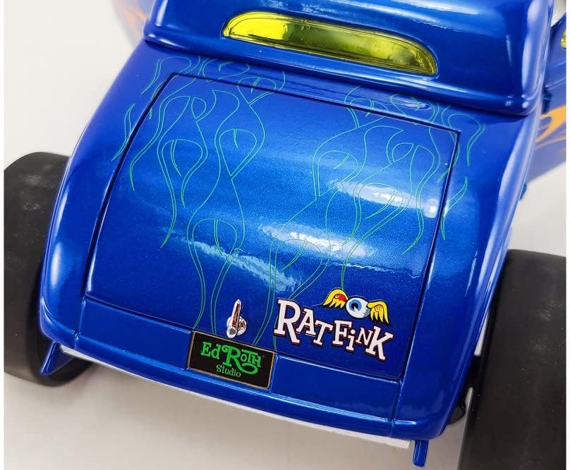 ModelToyCars 1934 Rat Fink Hot Rod Blown Altered Coupe, Blue - Acme 18965 - 1/18 Scale Diecast Model Toy Car