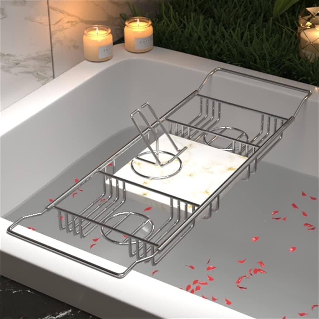 Bathtub Rack Bathroom Telescopic Shelf Tray Bathroom Stainless Steel Bathtub Rack Bath Artifact(A)