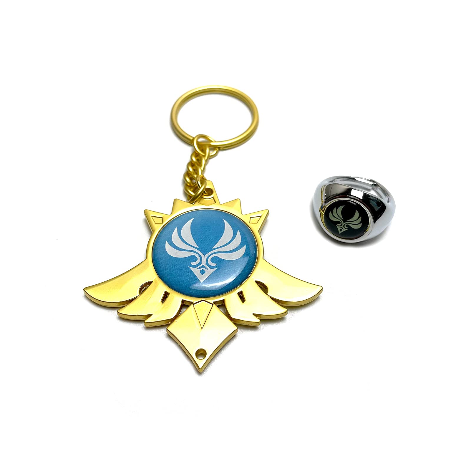 Vision Keychains Double Side Element View Metal Pendant Key Rings Novelty Accessories for Genshin Impact Fans