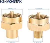 Vista 4 de Kit adaptador de repuesto de botella de gas propano de 1 libra, incluye conector de latón de tanque hembra NPT de 1/4 pulgadas y rosca NPT macho