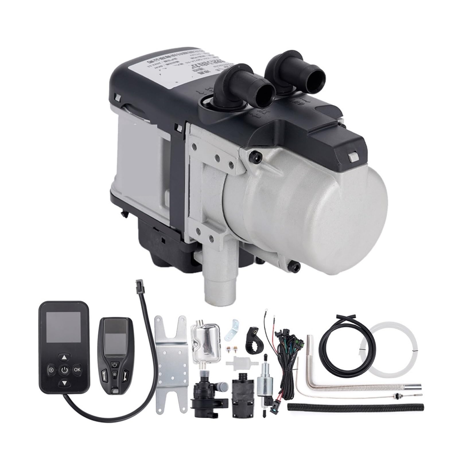 12V 6KW Podgrzewacz Paliwa Diesel Płynny Benzyny Przełącznik LCD Tłumik + Pompa Wody Urządzenie Ogrzewania Postojowego Do Ciężarówek Van Samochodów Łatwy w instalacji(One-way remote)