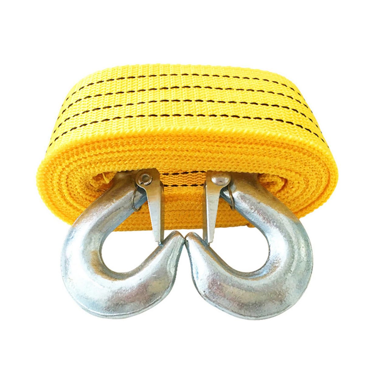 MUCKLILY 2pc Heavy Duty Car Winch Rope Sturdy Nylon Trailer Rope with Winch Hooks