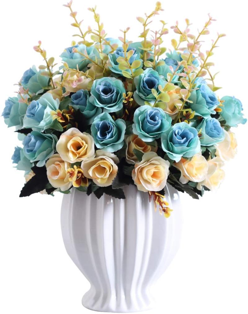 Living Room Simulation Flower Set Decoration Silk Flower Dried Flower Floral Set Decoration Restaurant Home Hotel Decorative Flower Pot for House Table Office Desk Decor