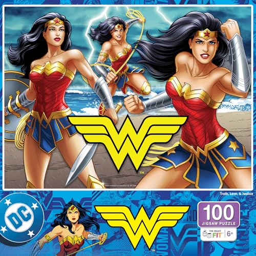 MasterPieces 100 Piece Jigsaw Puzzle for Kids - 14"x19" - Wonder Woman