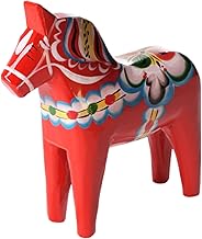 Traditional Swedish Dala Horse by Nils Olsson Hemslojd Ab | Hand Carved and Painted | Own a Piece of Swedish Tradition and History | 100% Wood | Classic Red with Saddle and Harness | 2” Tall (5cm)