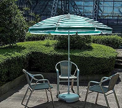 Sywlwxkq 8.2' Outdoor Beach Umbrella, Striped Patio Umbrella, Market Table Umbrella with 8 Sturdy Ribs and Crank (Green and White) (Color : Green and White Stripes) : Patio, Lawn & Garden
