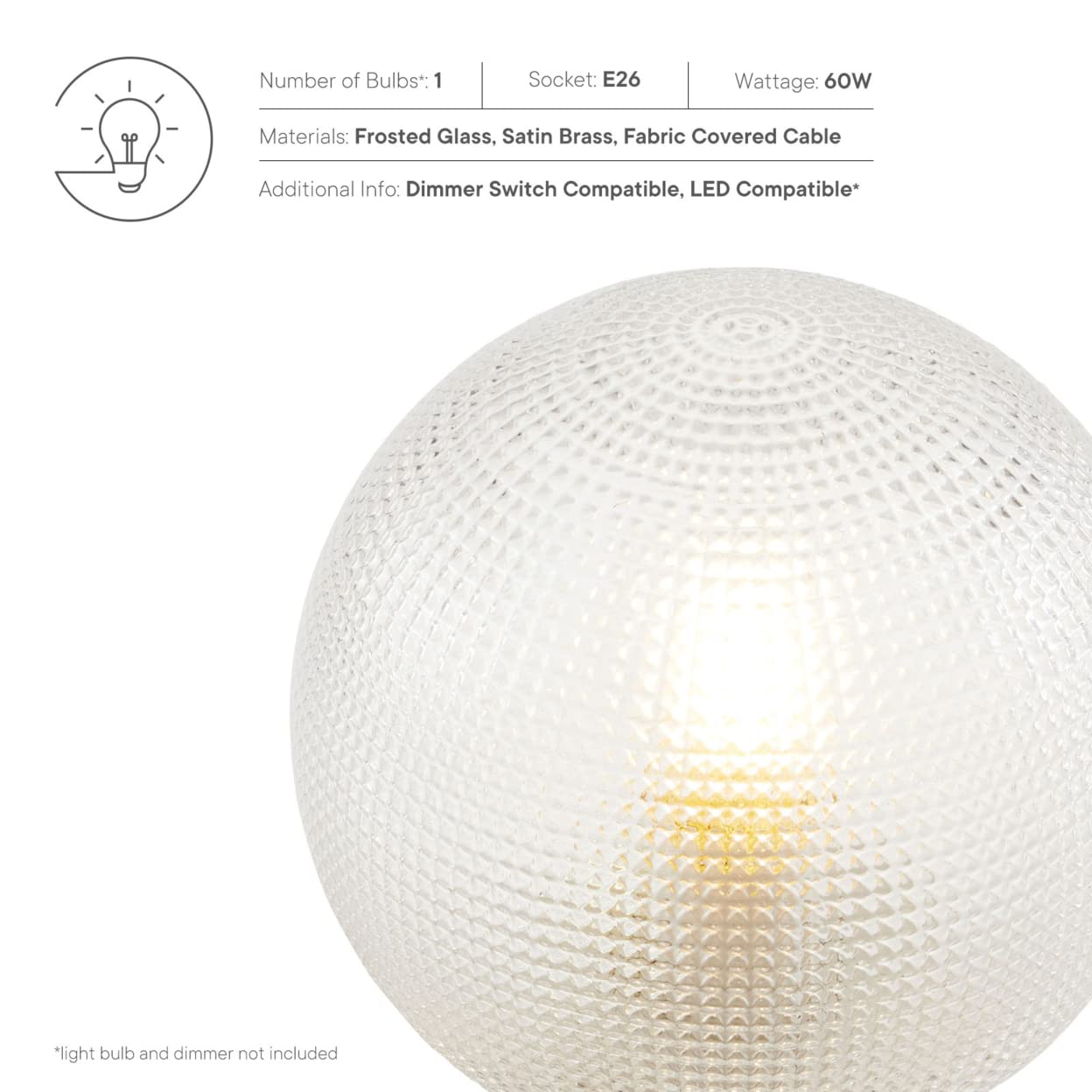 Modway Destiny Glass and Metal Table Lamp in Satin Brass