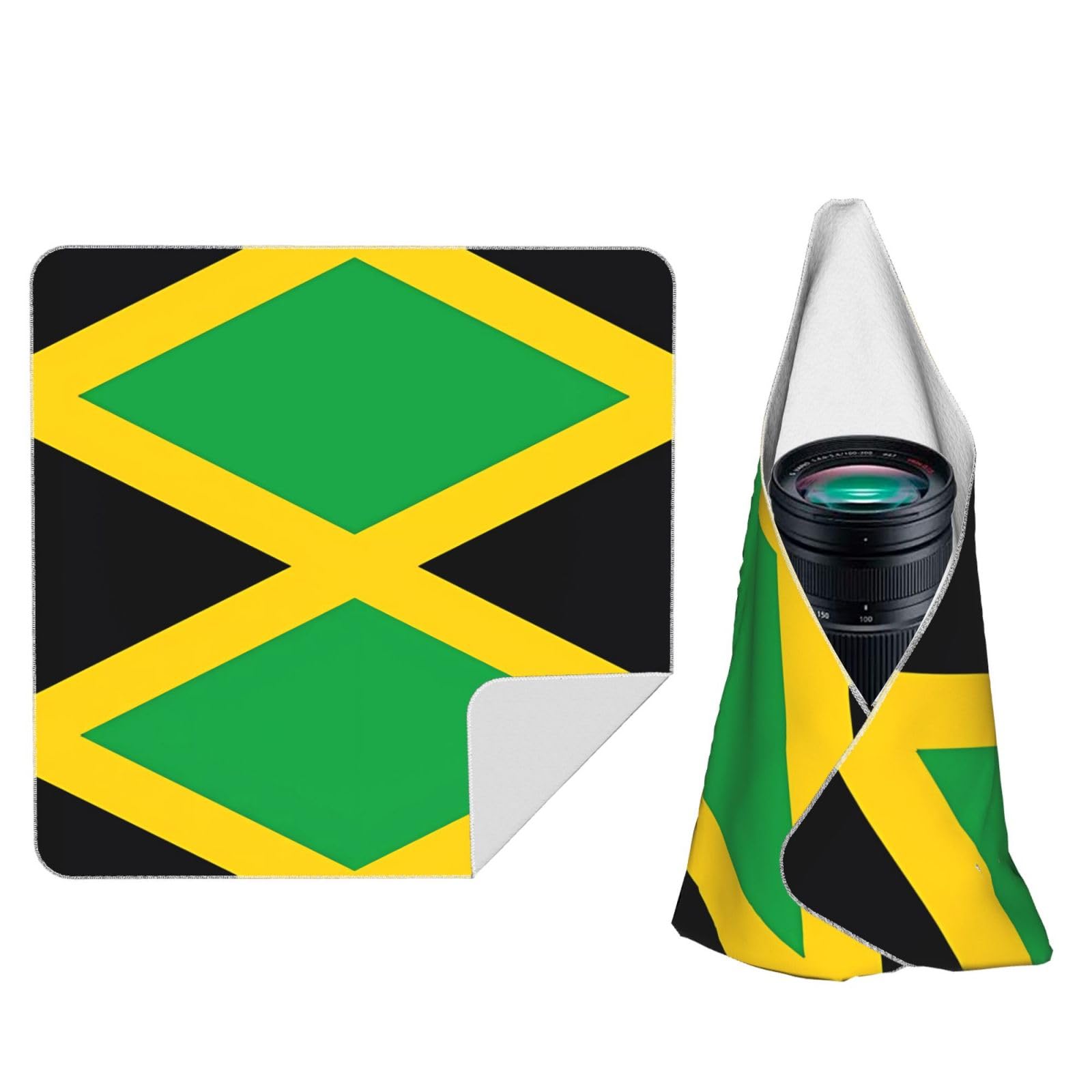 Zhaoyugoods Black Jamaica Flag Camera Wrap Cloth