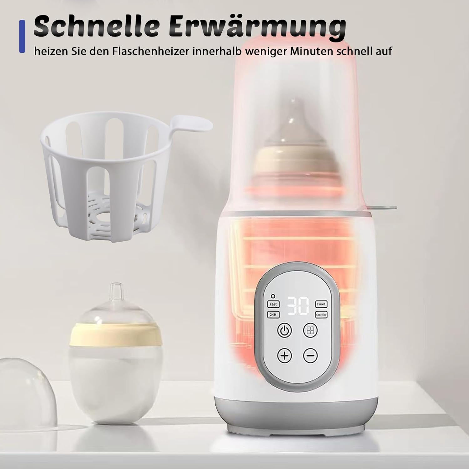 HOSPAOP 8-in-1 Baby Bottle Warmer in quick warming mode