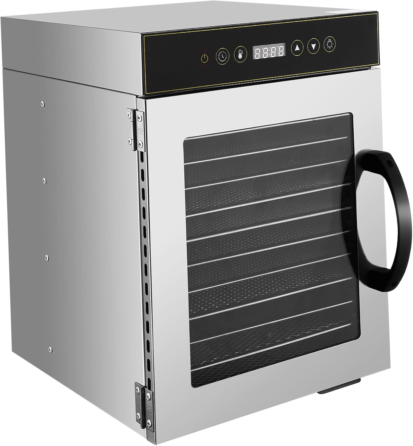 TOYANDONA Timer Stainless Steel Food Dehydrator Machine with Trays Large Capacity for Fruit Meat Jerky Drying Multifunctional Electric Dryer for Home Use with US Plug