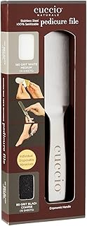 Cuccio Naturale Reusable Stainless Steel Pedicure File Kit with 30 Extra Refills – Professional Foot Care Tool for Smooth, Callus-Free Feet – Durable, Hygienic Design