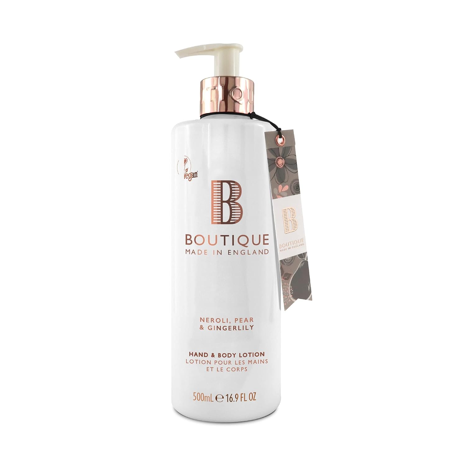 Boutique Neroli, Pear & Gingerlily Hand & Body Lotion, Hydrates and Nourishes Skin, Leaves Skin Soft and Supple 500ml