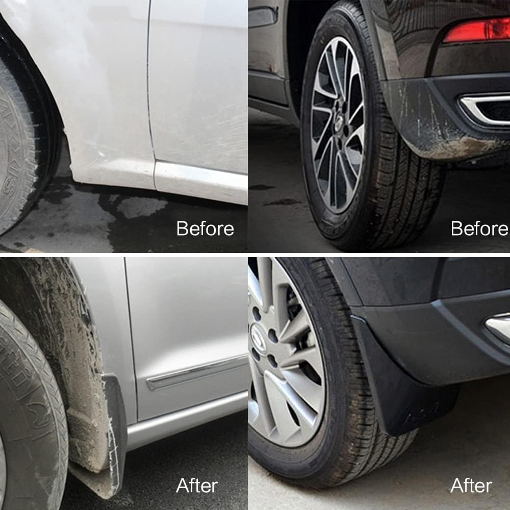 PIT66 Front Rear Splash Mud Guard Mudguard Mudflaps Heavy Duty Molded Mud Flaps Compatible with Ford F150 2015 2016 2017 2018 (for Trucks with Fender Flares) 4Pc Set Black