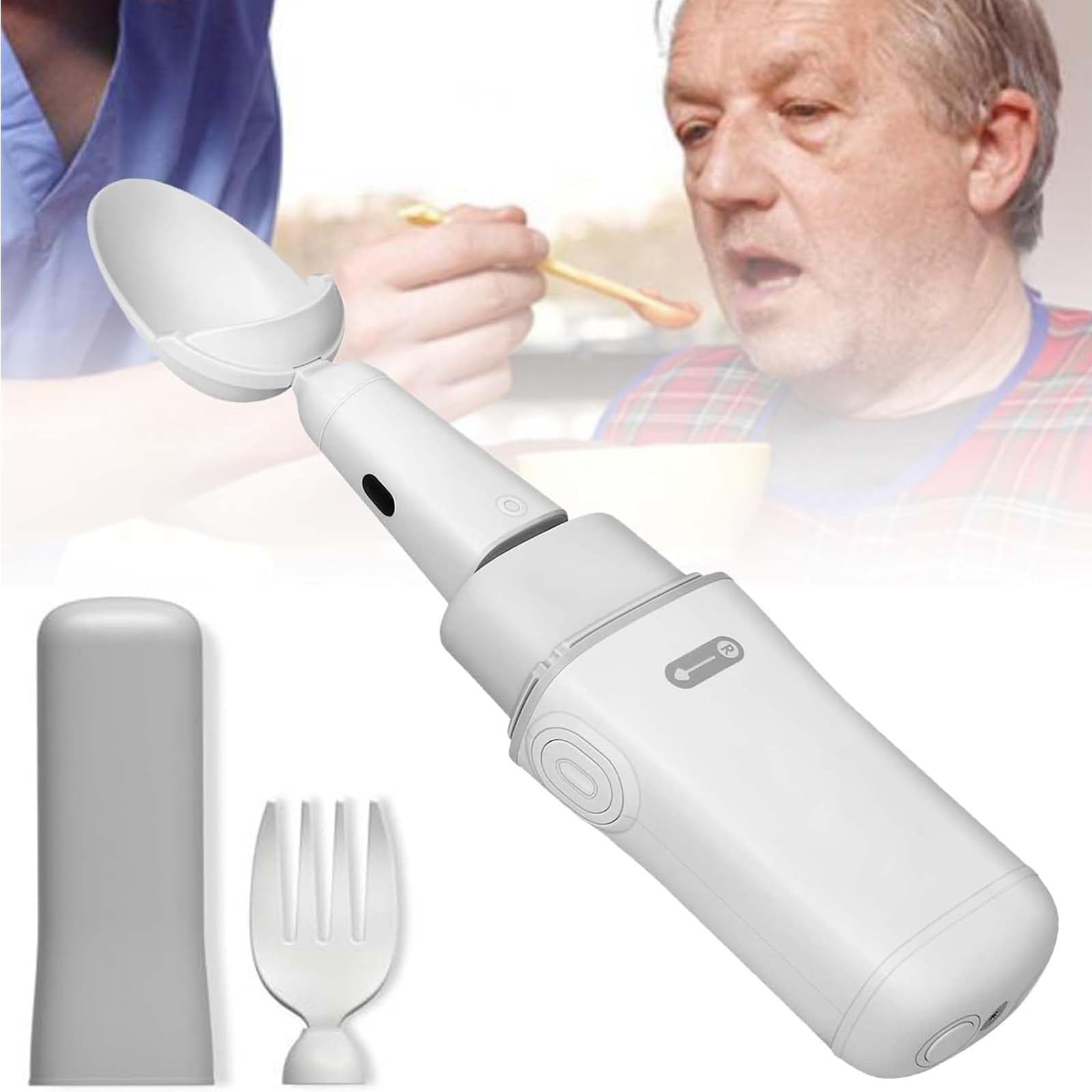 Cuchara De Arroz,Cubiertos Antiartritis,Utensilios Adaptables,Cuchara Inteligente Antivibración,Tenedor Fijos con Autoestabilización,Personas Discapacitadas Padecen Alguna Enfermedad