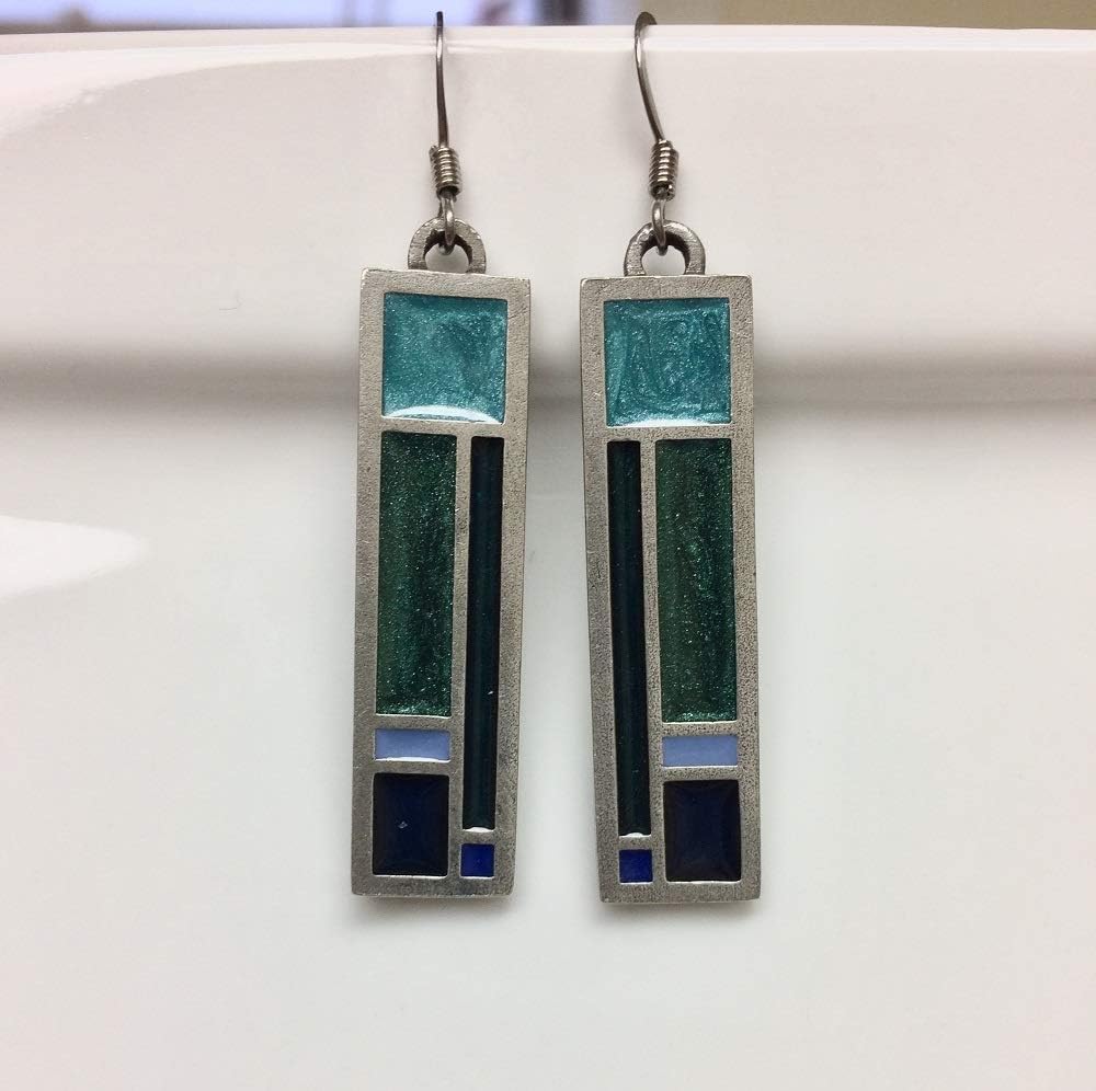 Danforth Riversong/Twilight Wire Earrings For Women – Handcrafted Pewter Art Deco Earrings – 1 ½”, Made In USA - Image 2