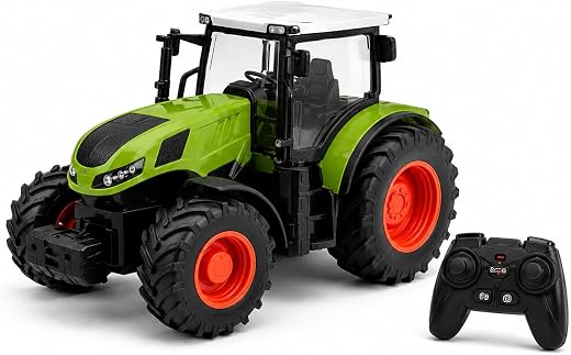 KIDOMI TOY STORE Remote Control Tractor Toy for Kids, RC Farm Tractor with Large Tires, Off-Road Agricultural Vehicle Toy,...