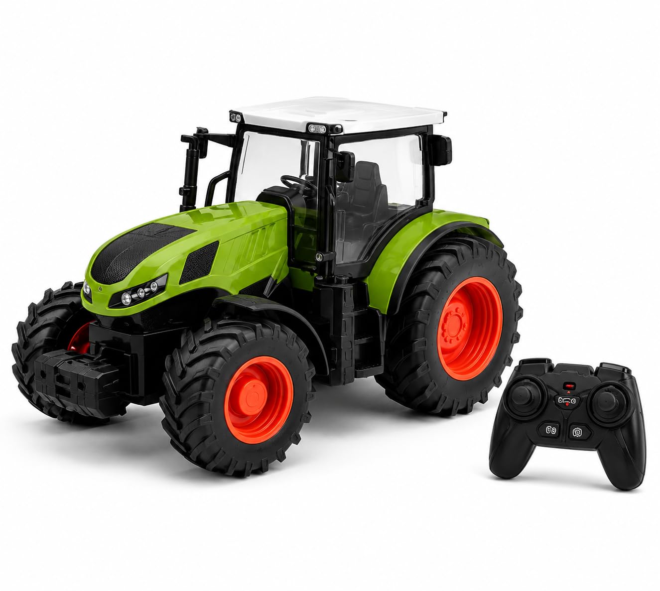 Remote Control Tractor Toy for Kids, RC Farm Tractor with Large Tires, Off-Road Agricultural Vehicle Toy, Realistic Farming Truck Toy, Remote Controlled Farm Equipment Gift-image-12