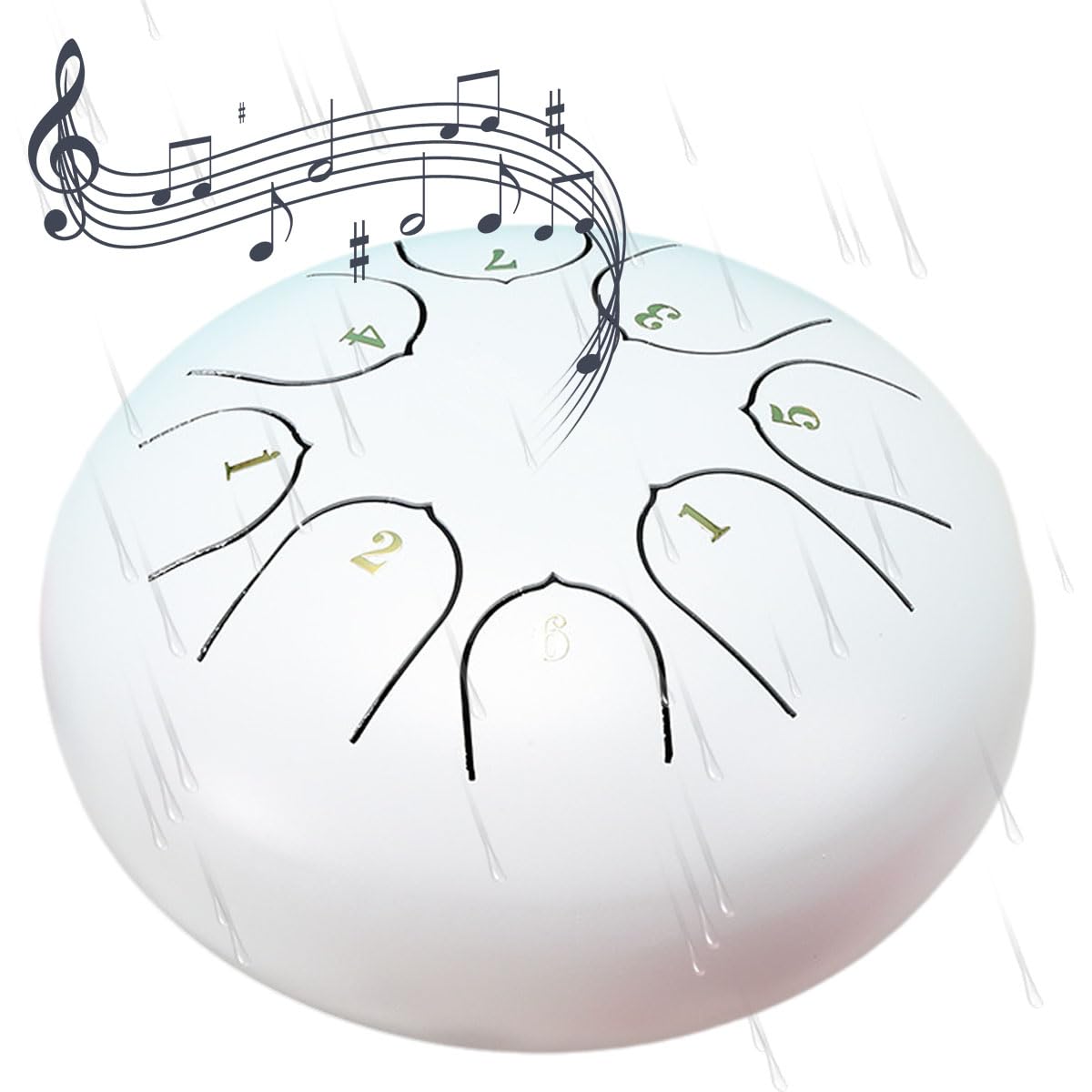Tambor de Lluvia para Jardín Ch-akra - 6 Pulgadas, 8 Notas, Impermeable - Instrumento Musical al Aire Libre