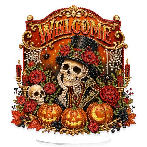 Peinture diamant citrouille DIY cadeau créatif Halloween pour adulte