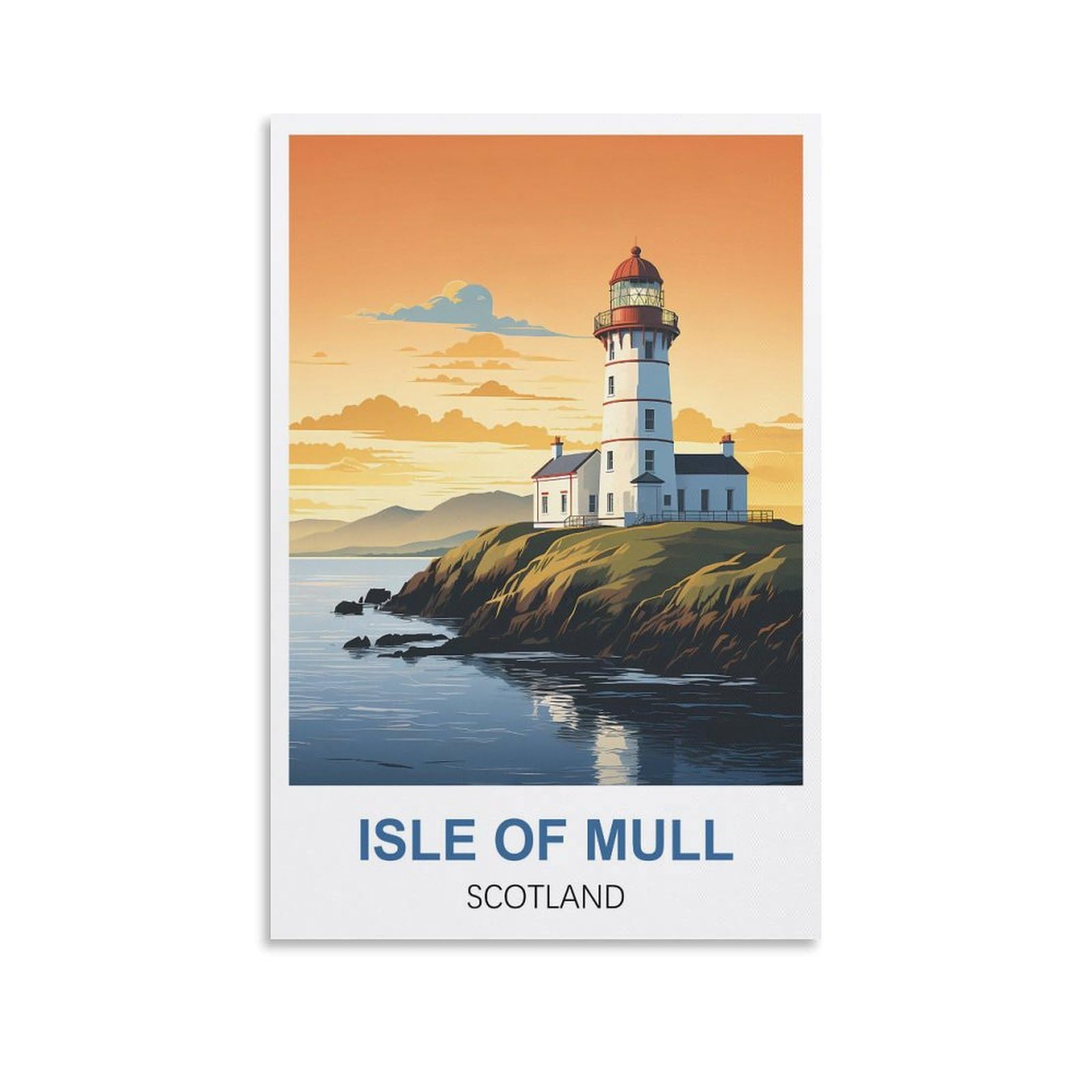 EZMLFA DIY 5D Diamond Painting Kits for Adults,Isle of Mull Scotland Crystal Rhinestones Art Craft for Beginners DIY Home Wall Decor Gift 30x40cm