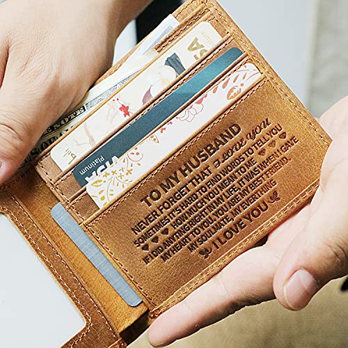 Generic Brands Mens Wallet-Engraved Wallet to My Husband-Bifold Slim Wallet RFID Minimalist Credit Card Wallets to My Man2