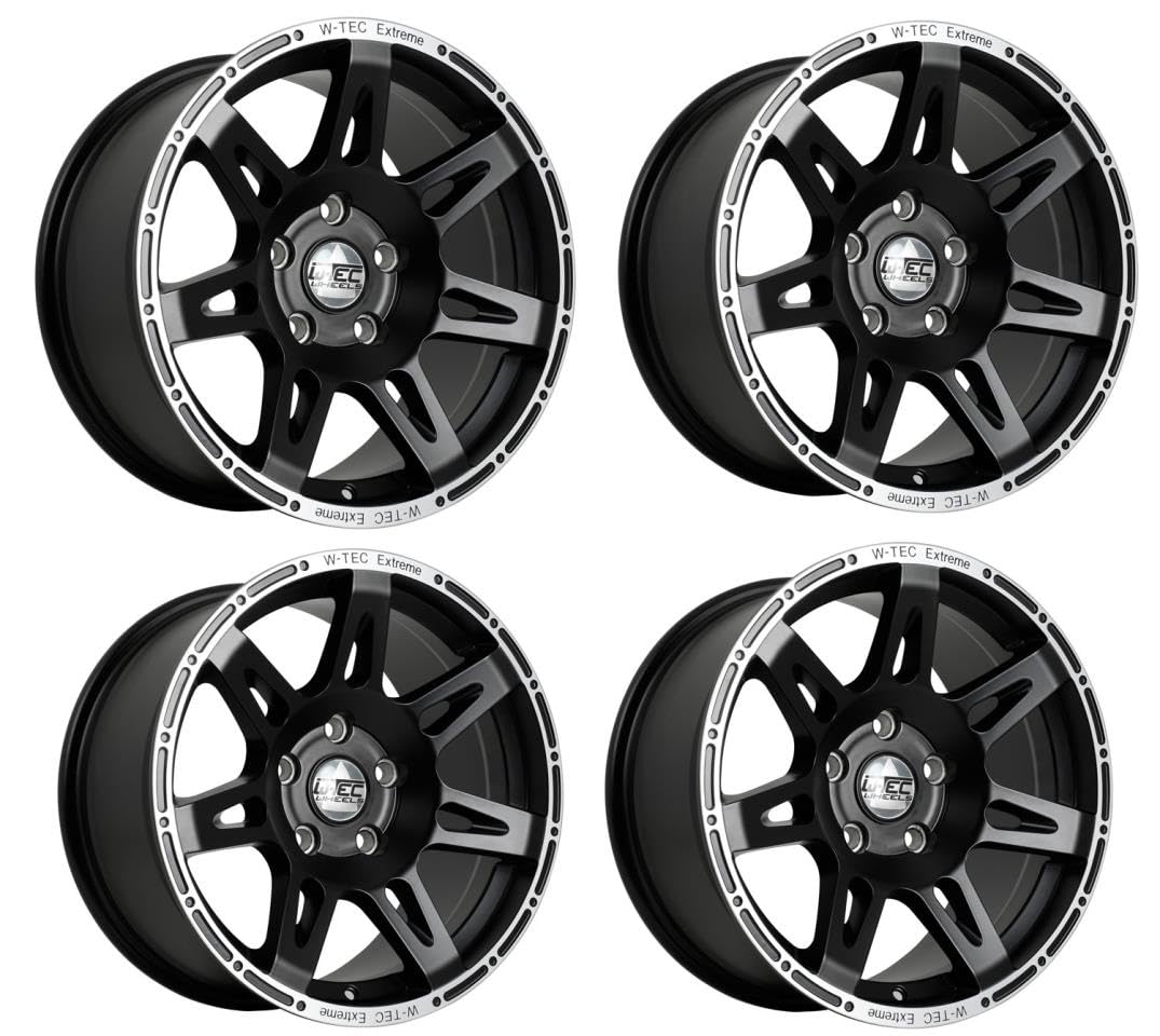 Cerchio in Lega 4X W-Tec Extreme 8,5x17 ET+30 Nero-Argento, Compatibile con Commander WH (2006-2010)